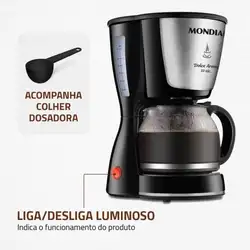 Cafeteira Elétrica Mondial Dolce Arome C-32 32 Xícaras Preta 220V