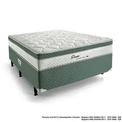 Cama Box Conjugado Solteirão Mola 88X188X57 Douro Verde/Branco 71CM C/Pe 90KG Herval