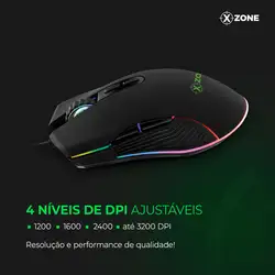 Mouse Gamer Xzone 16400 DPI GMF-02 MOUSE GMF-02 NA 16400 DPI