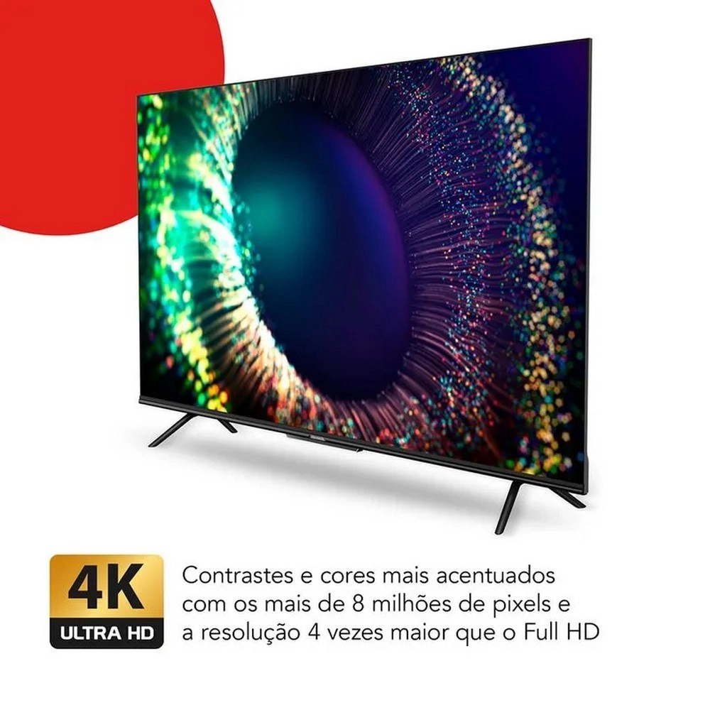 TV LED Smart 75" Aiwa 4K Ultra HD AWSTV75BL01G Google TV Borda Ultrafina 4 HDMI Preto Bivolt