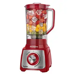 Liquidificador Mondial Turbo Red L-1200 RI 1200W 12 Velocidades Vermelho/Inox 220V