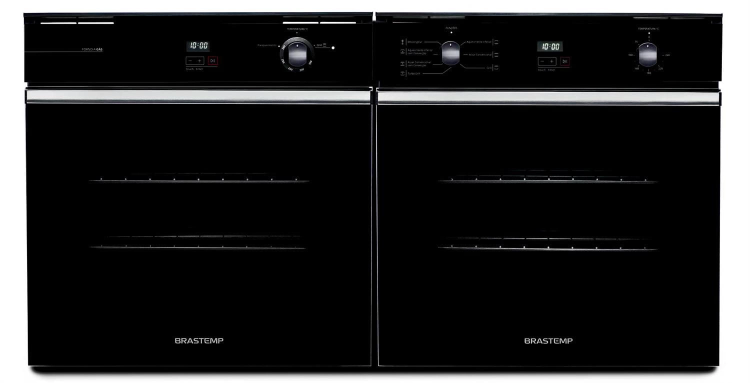 Forno de embutir elétrico Brastemp 84 litros Preto com convecção e timer touch - BOC84AE 220V