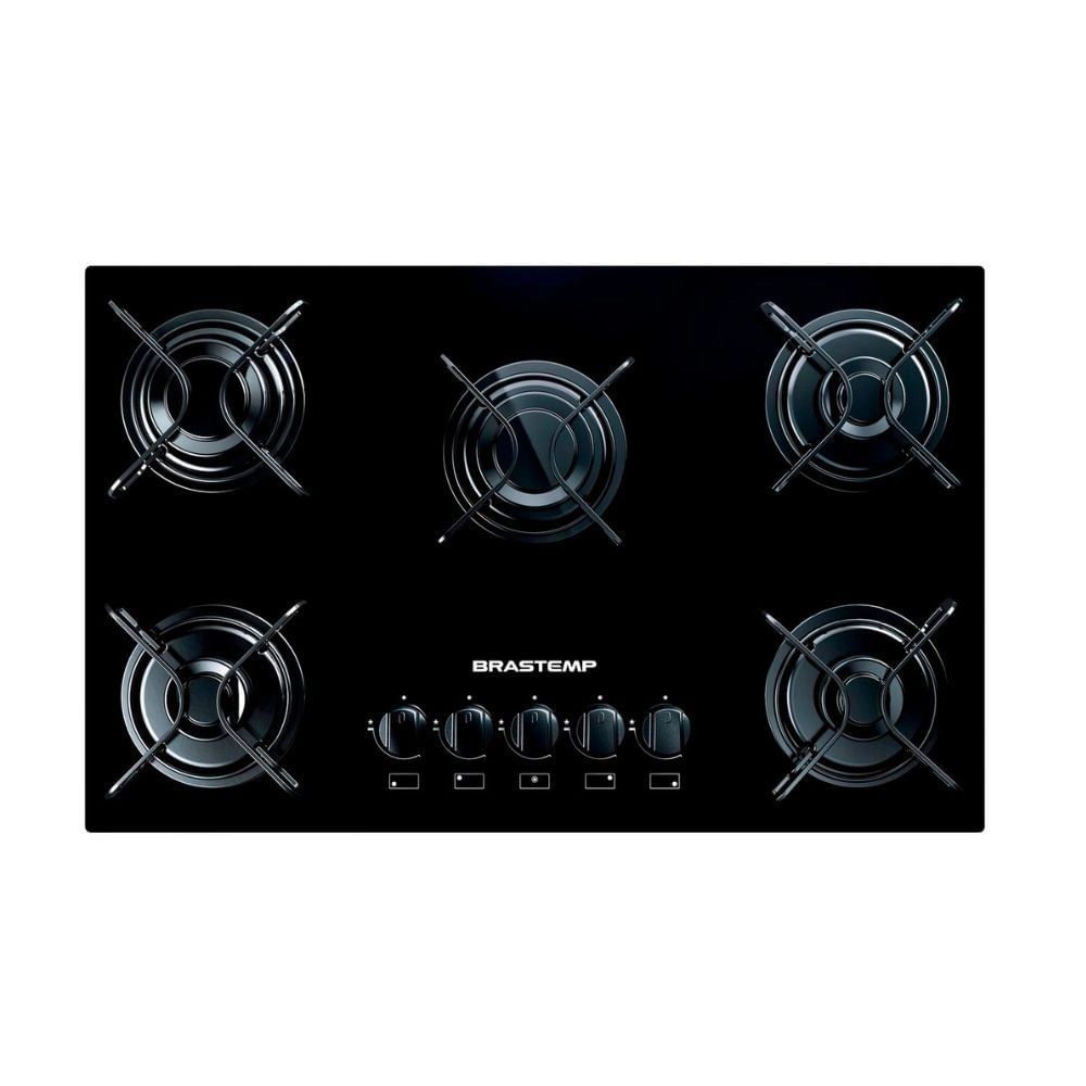 Cooktop 5 bocas Brastemp com grades piatina e acendimento automático - BDD75AE BIVOLT