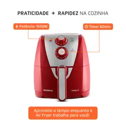 Fritadeira Sem Óleo Air Fryer 4L Mondial AFN-40-RI AIR FRYER AFN-40-RI 220V/60Hz