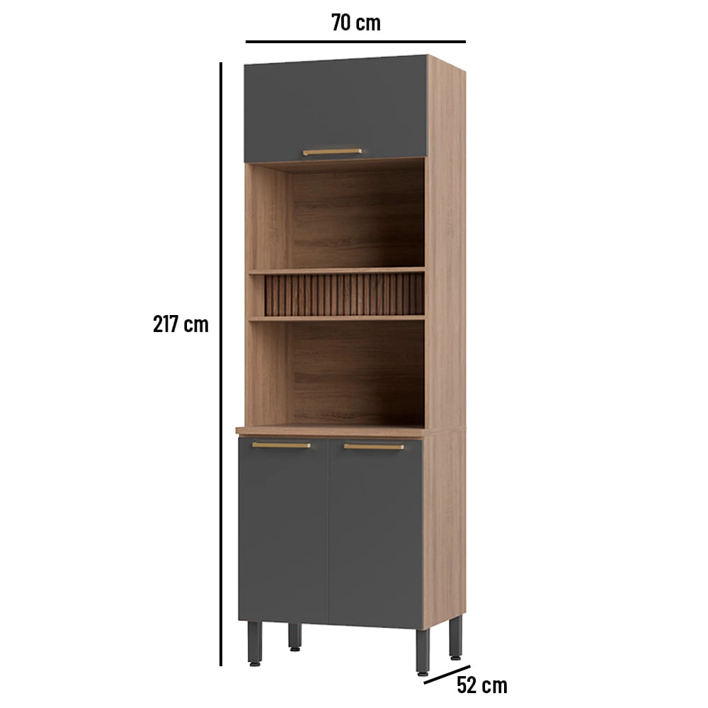 Paneleiro Torre Quente Avelã 70cm para Micro e Forno Telasul