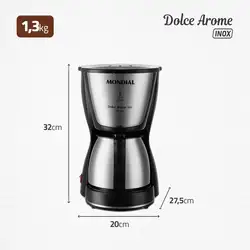 Cafeteira Elétrica Mondial Dolce Arome C-37JI-30X CAFETEIRA-220V-PRETO/INOX