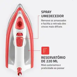 Ferro De Passar  A Vapor Mondial FVN-01-O Branco Coral 220v