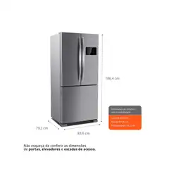 Geladeira Brastemp Frost Free BRO85AKBNA French Door Inverter 554L Inox 220V