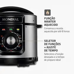 Panela de Pressão Elétrica Pratic Cook 5 L Premium I PE-48-5L-I