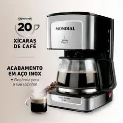 Cafeteira Elétrica Mondial  C-43 20 Xícaras Sl Preta/Inox 220V