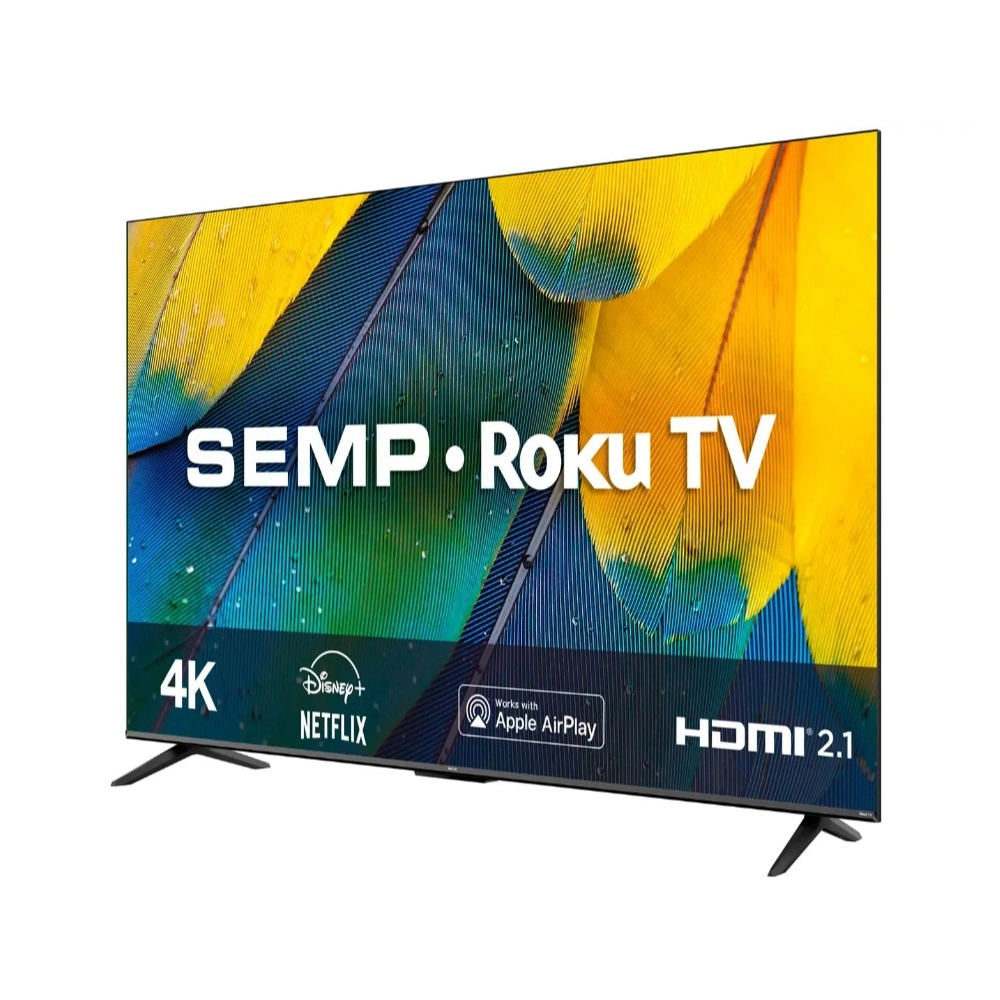 TV LED Smart 50" SEMP UHD 4K 50RK8600 Roku 4HDMI 1USB Compatível com Google Assistant e Alexa Bivolt