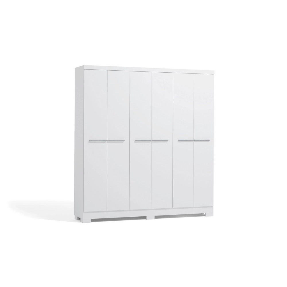 Guarda Roupa 6 Portas 2 Gavetas 2.02M E530-BR 15MM Branco A217XL202XP47 Kappesberg