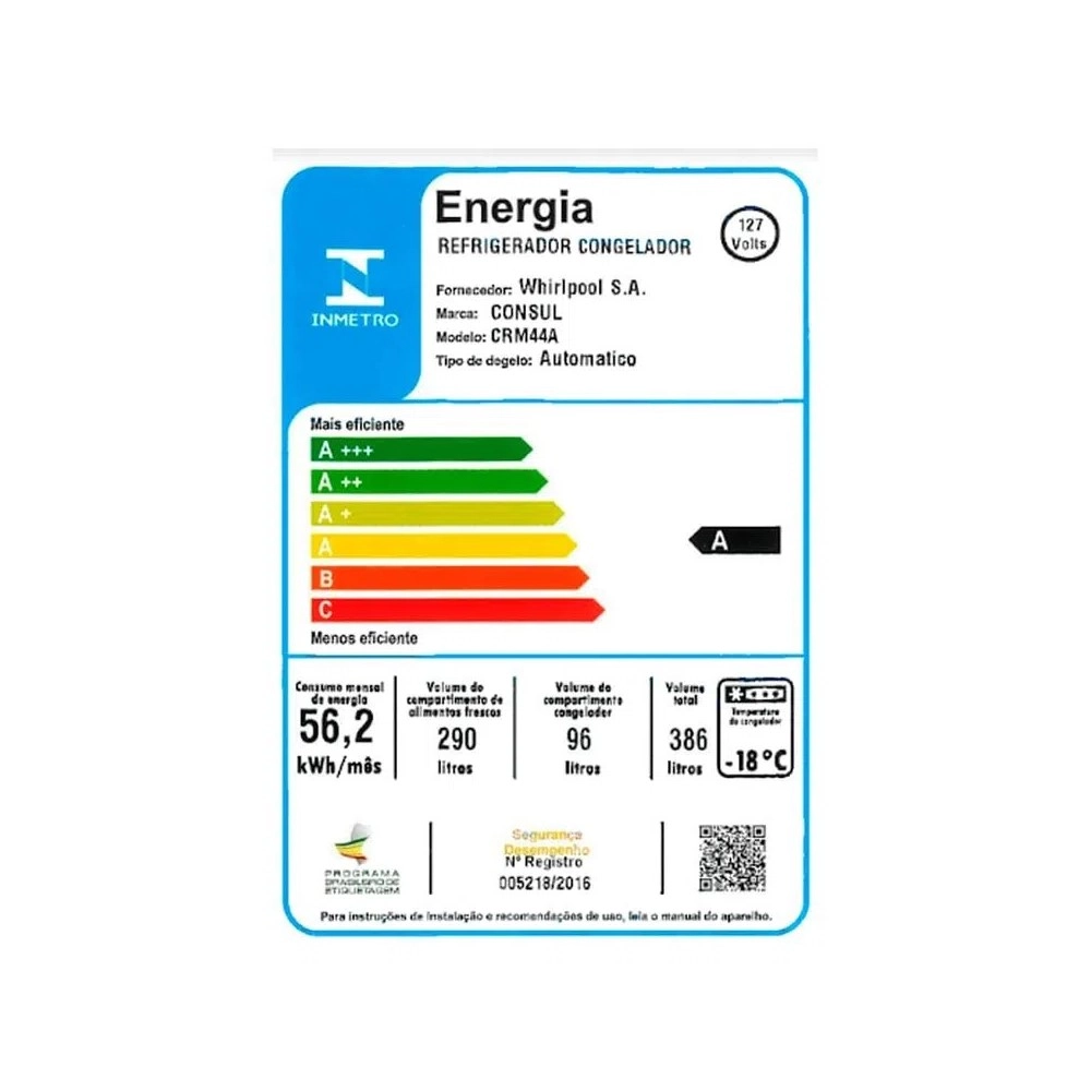 Geladeira Consul Frost Free Duplex CRM44AKBNA 386L Inox 220V