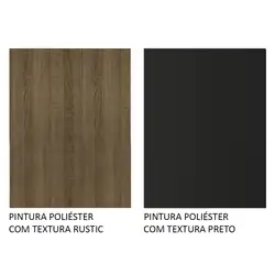 Estante Armário Multiuso para Livros 177cm Rustic/Preto Madesa Cor:Rustic/Preto