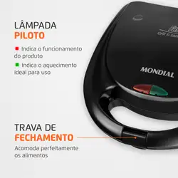 Sanduicheira Mondial Fast Grill e Sandwich S-12