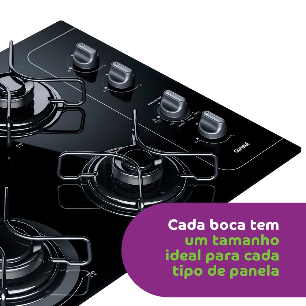 Cooktop 4 Bocas Consul CD060AE Facilite Preto Bivolt