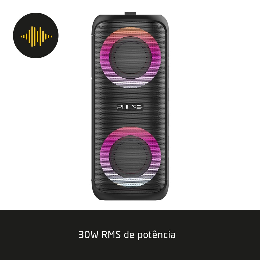 Caixa de Som Mini Pulsebox 30W Bluetooth 5.0/AUX/SD Pulse - SP603OUT [Reembalado] SP603OUT