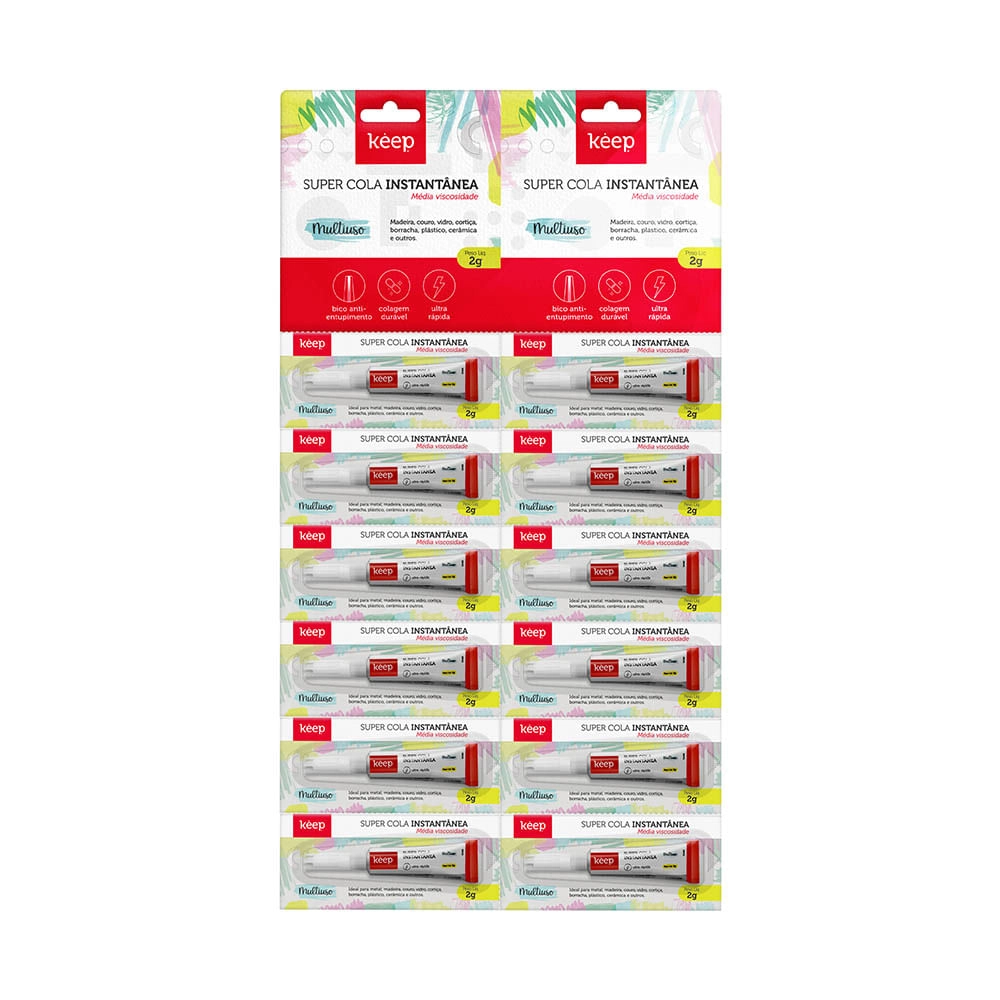 Cola Instantanea Multiuso Media Viscosidade 2g Cartela Com 12pcs Keep - EI083 EI083