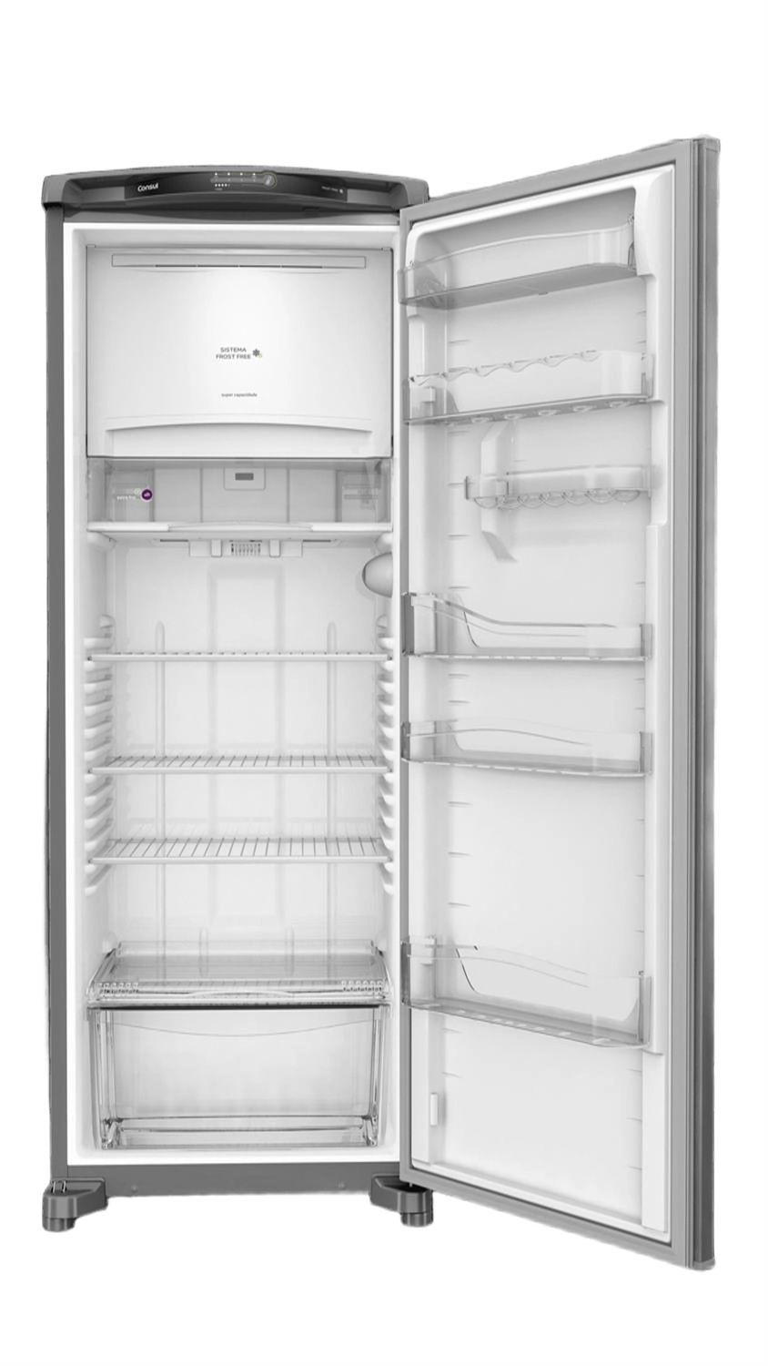 Geladeira Consul Frost Free 342 litros cor Inox com Gavetão Hortifruti - CRB39AK 220V