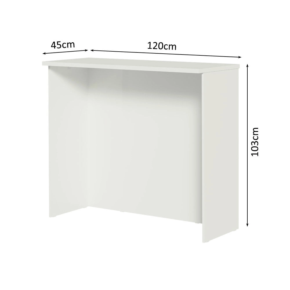 Bancada Ilha para Cozinha 120 cm Branco Madesa Cor:Branco