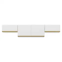 Kit 3 Armários de Cozinha Aéreos 4 Portas Veneza Multimóveis MP2151 Branco/Dourado