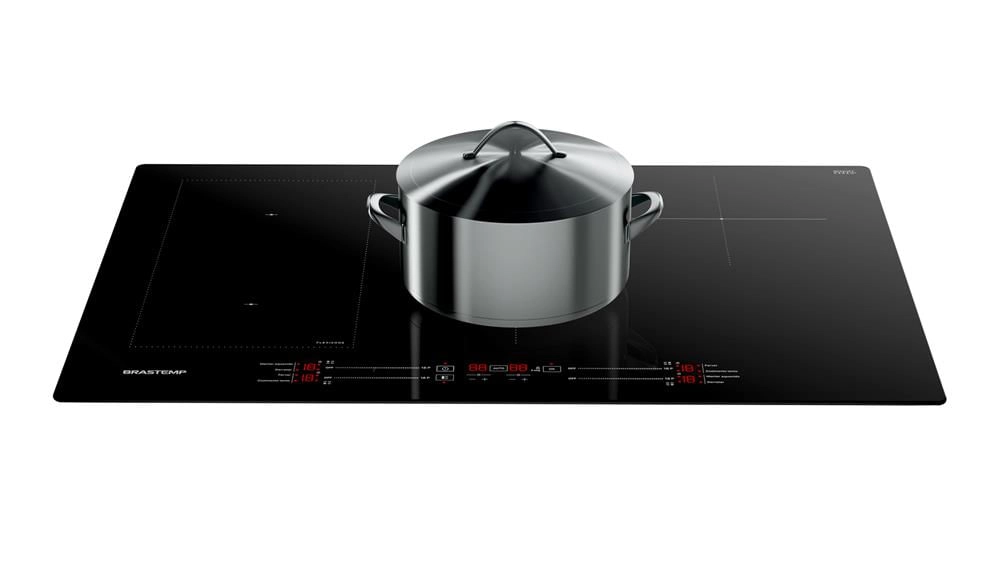 Cooktop 4 bocas de indução Brastemp com Flexizone Preto - BDJ77BE 220v