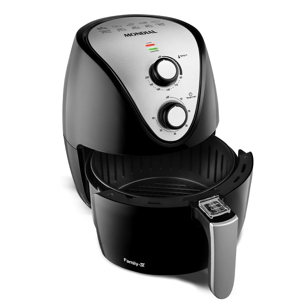 Fritadeira Elétrica Mondial Inox IV AF-30-I AIR FRYER	-220V-PRETO/INOX