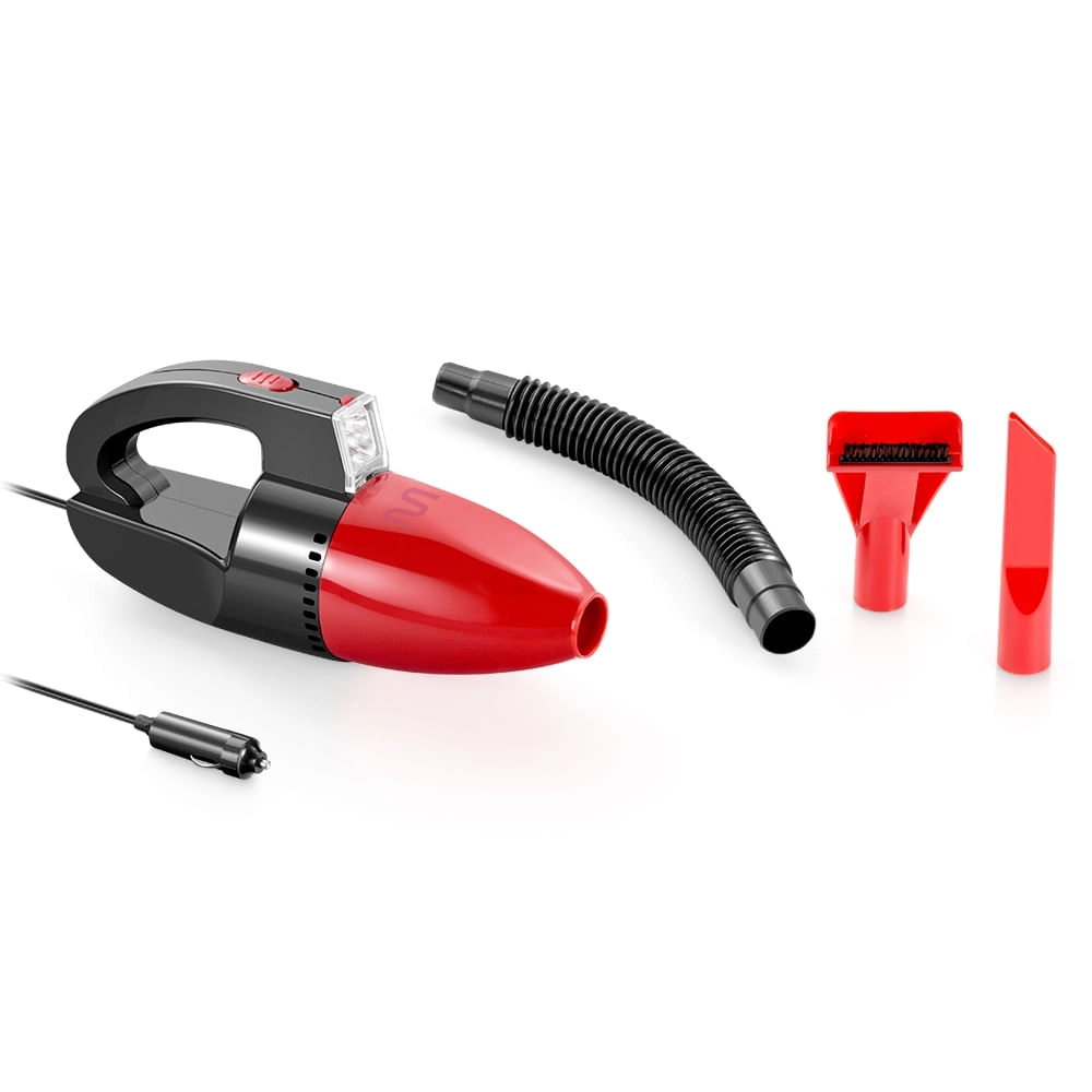 Aspirador de Pó Automotivo 1500pa 12v 60w Funcao Solido e Liquido Com Mangueira Vermelho Multilaser - AU607 AU607