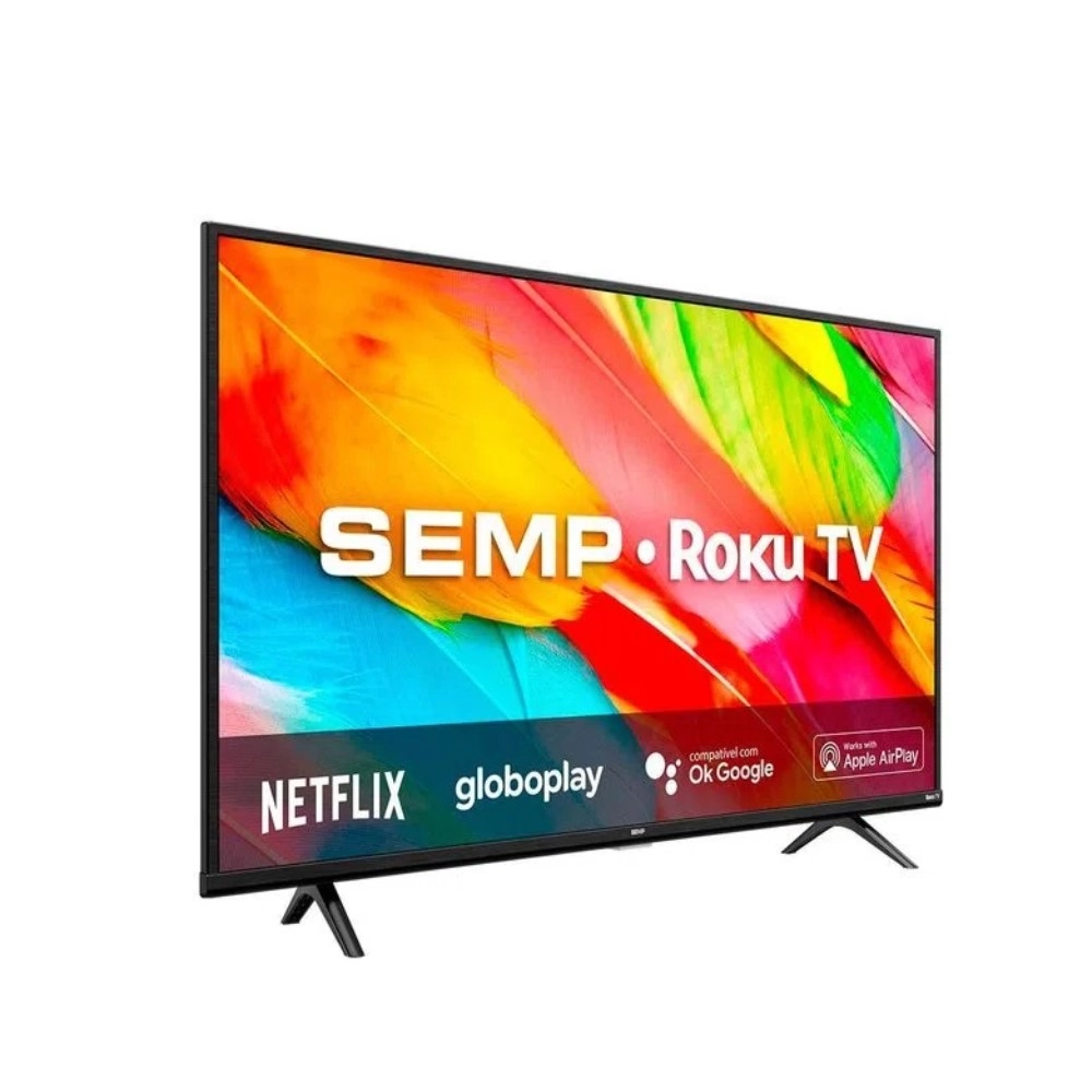 TV LED Smart 43" SEMP Full HD 43R6500 Roku 3HDMI 1USB Compatível Com Google Assistant e Alexa Bivolt