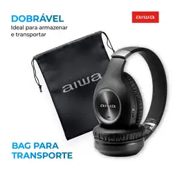 Fone de Ouvido Headphone AIWA HP-02-B BT ANC Alta Definição FONE DE OUVIDO AWS-HP-02-B BIVOLT