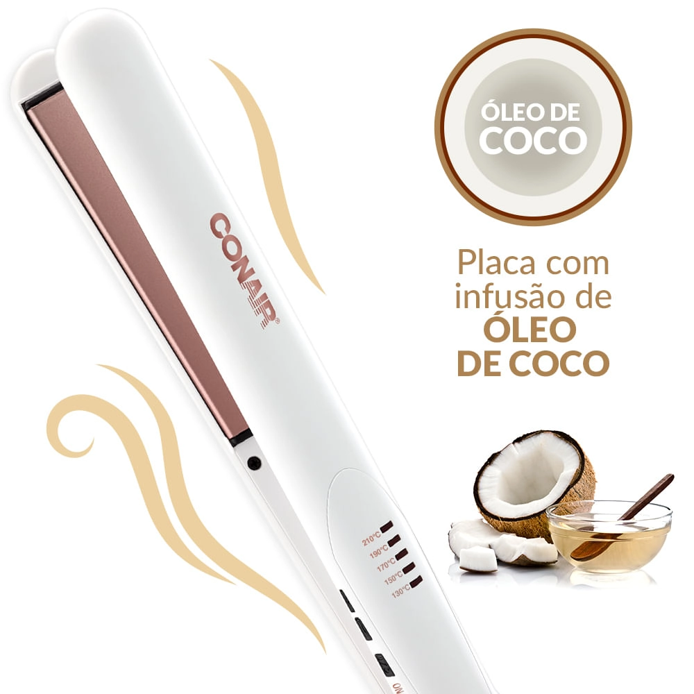 Prancha Conair Infusion – Óleo de Coco | Bivolt