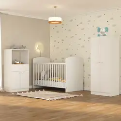 Quarto de Bebê Completo com Berço Guarda-roupa e Cômoda Multimóveis 2869.010