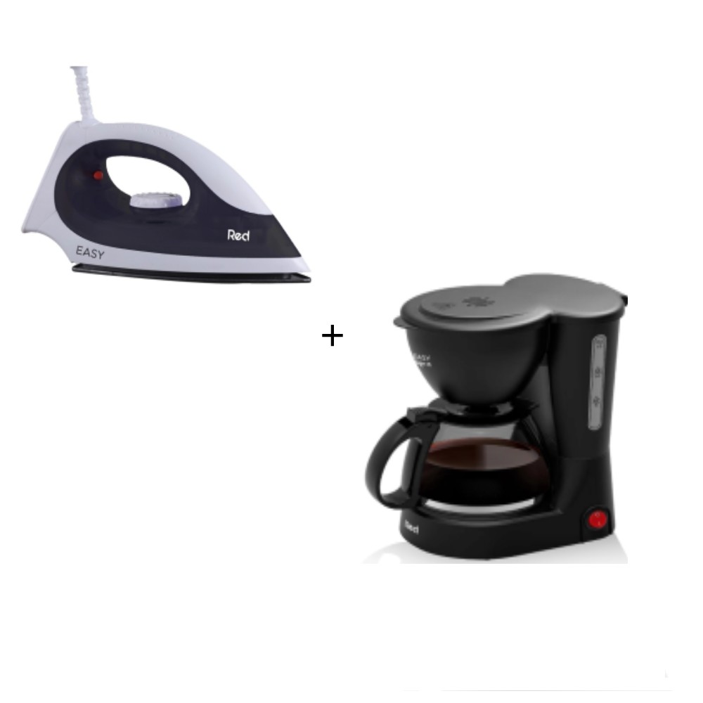 Cafeteira Elétrica CF100 15 Xícaras + Ferro de Passar a Seco FP100 1250W Preto/Branco