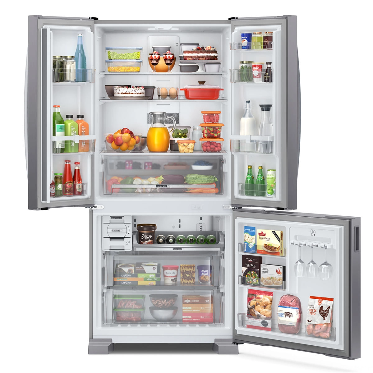 Geladeira Brastemp Frost Free French Door A+++ 554 litros cor Inox - BRO85AK 220V