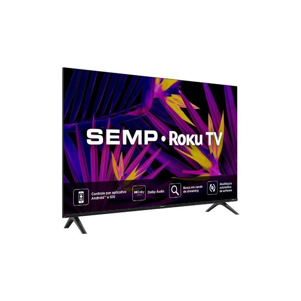 TV LED Smart 43" SEMP Full HD 43R6610 Roku TV Controle por Aplicativo 3 HDMI 1 USB Preta Bivolt