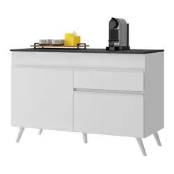 Balcão Cozinha Gabinete Pia 120 cm 2 Portas 1 Gaveta Veneza Multimóveis MP3680.891 Branco