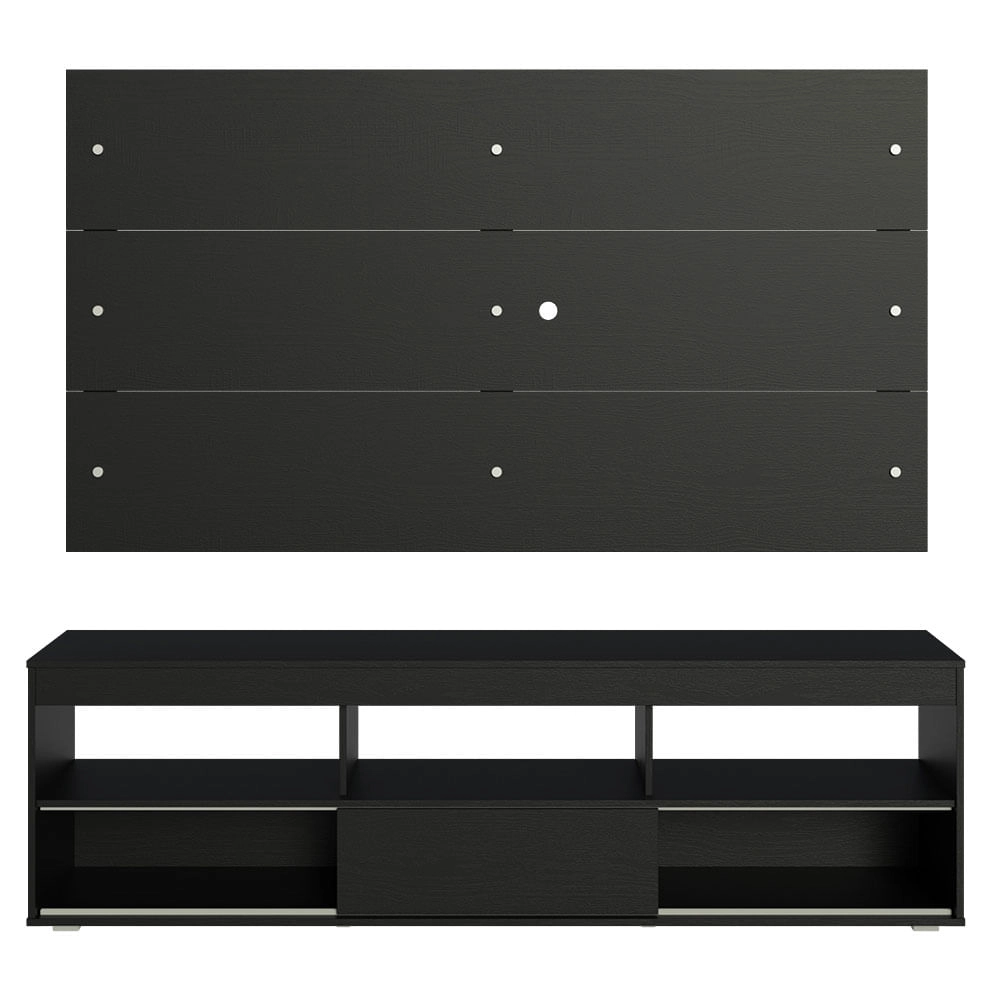 Rack com Painel para TV até 65 Polegadas Preto Orlando Madesa Cor:Preto