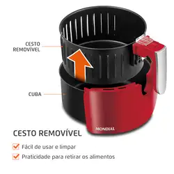 Fritadeira Elétrica Family IV Red AF-32-RI AIR FRYER	-220V-VERMELHO/INOX