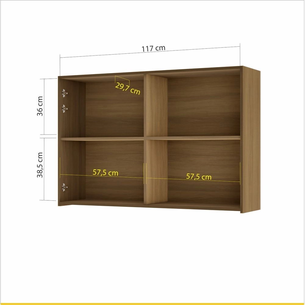 Armário 1.20M 2 Portas Canelada Rainha MDF Nature 500695 A80XL120XP32 Nesher