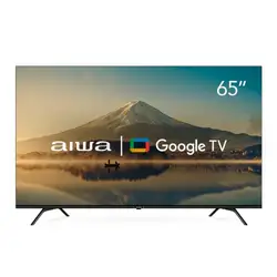 TV LED Smart 65 Aiwa 4K Ultra HD AWSTV65BL01G Google TV Borda Ultrafina 4 HDMI 2 USB Preto Bivolt