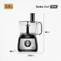 Multiprocessador Mondial MPN-01-BE Turbo Chef 1000W 7 em 1 Preto 220V