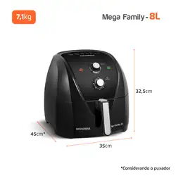 Fritadeira Sem Óleo Air Fryer 8L Mondial Preto - AFN-80-FB 220V/60Hz