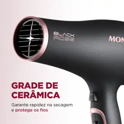 Secador de Cabelos Mondial Black Rose SC-37 SECADOR DE CABELOS-220V-PRETO/GOLDEN ROSE