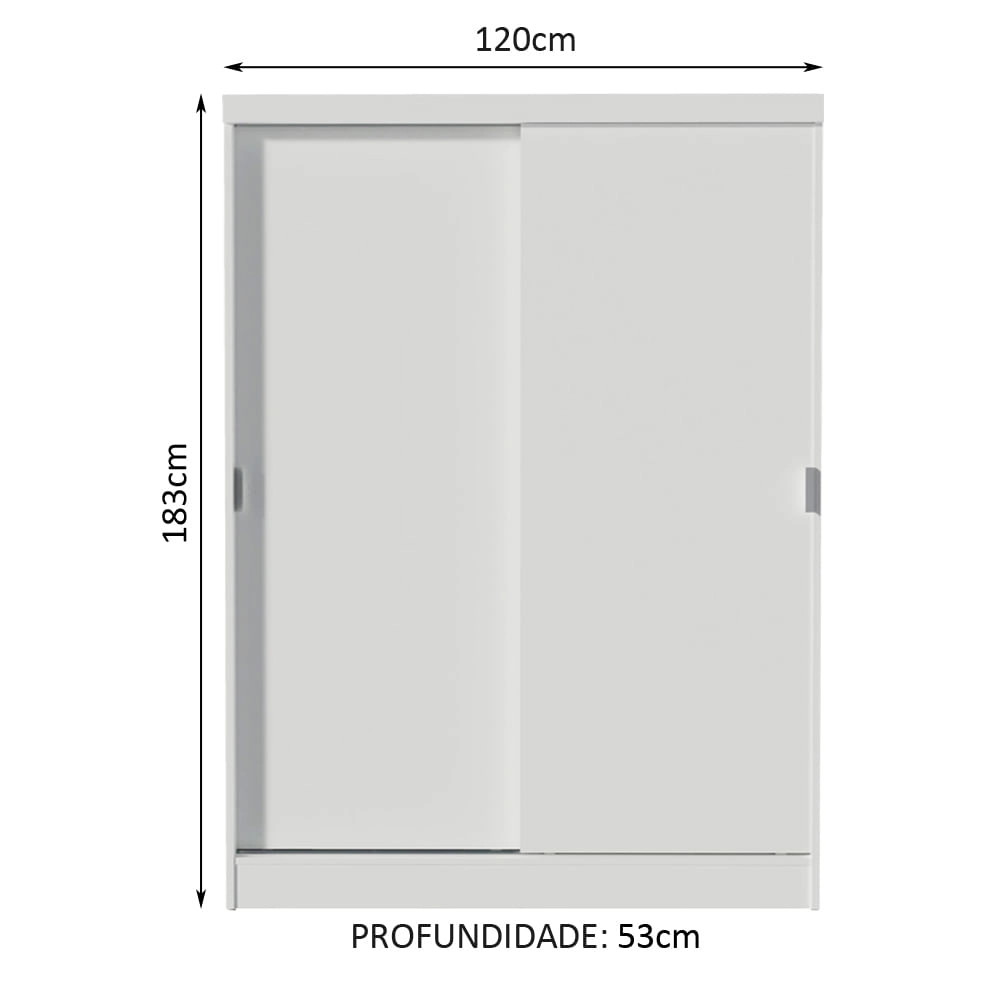 Quarto Completo com Guarda Roupa Luke e Cabeceira com 2 Mesas de Cabeceira Madesa Branco Cor:Branco