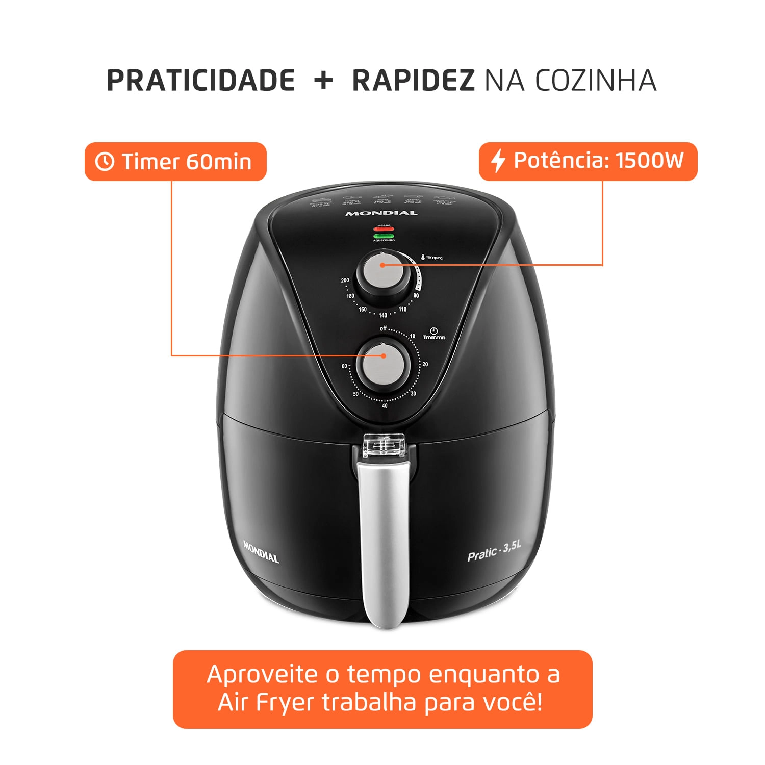 Fritadeira Elétrica Mondial New Pratic 3,5L AF-31