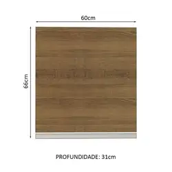 Armário Aéreo Madesa Glamy 60 cm 1 Porta Rustic Cor:Rustic