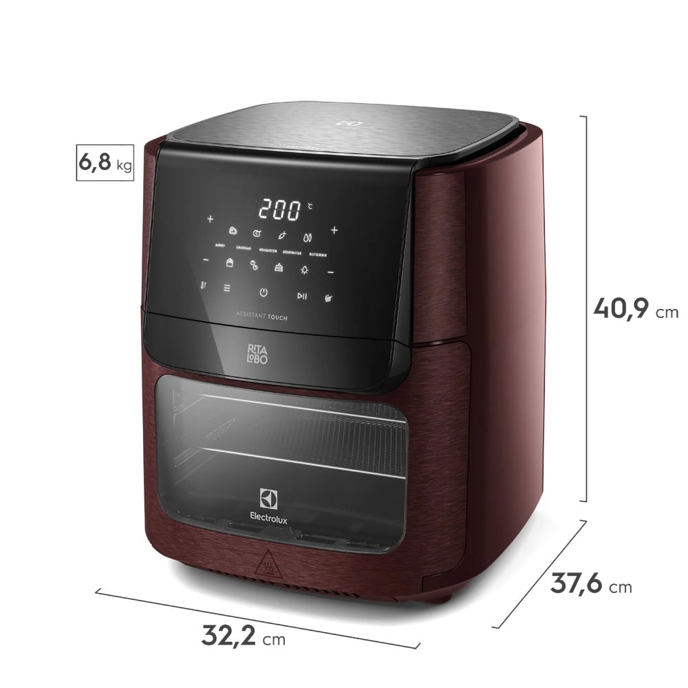 AirFryer Oven Electrolux Digital 12L Experience Vermelha por Rita Lobo (EAF91) 220V