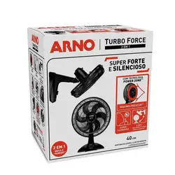 Ventilador de Mesa e Parede Arno 40CM VF42 Turbo Force 2 em 1 Preto 220V