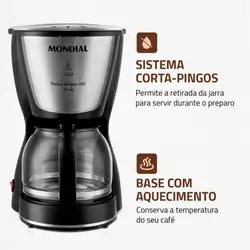 Cafeteira Elétrica Mondial Dolce Arome C-32 32 Xícaras Preta 220V