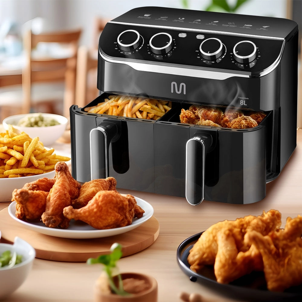 Air Fryer 8L Preta c/ 2 Gavetas 2500w 220v Multi - GO234 GO234